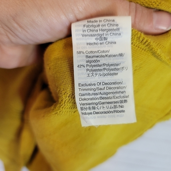 Madewell Pointelle Ribbed Tee in Golden Meadow, sz Small - Picture 9 of 11